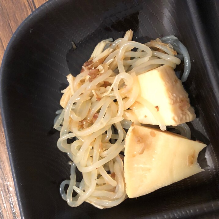 夕飯に！めんつゆで時短！竹の子と糸こんにゃくの煮物